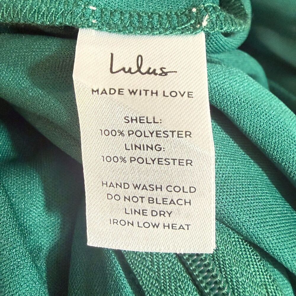 LULUS Broadway Show High-Low Gown S Emerald Green Woven Taffeta Fitted B80 - Picture 5 of 5